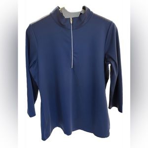 NWOT: Chico’s half zip Blue DRI-Fit Sweater (Small)